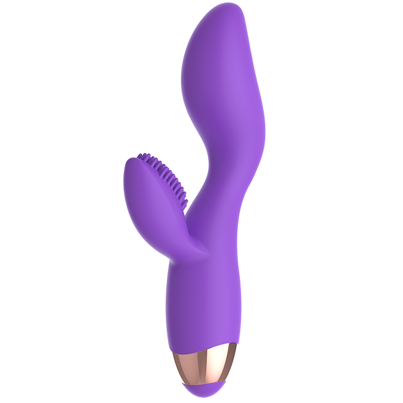 Vibratore donna WOMANVIBE in silicone, ricaricabile, con design ergonomico e superficie liscia, visibile in immagine.