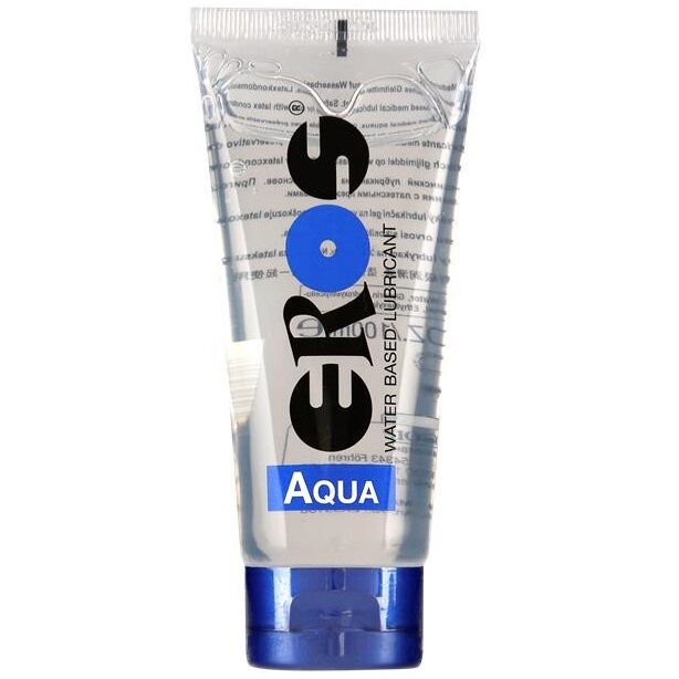 Lubrificante a base acqua EROS Aqua della linea EROS Classic, bottiglia da 100 ml, dettaglio del prodotto.