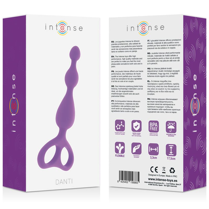 Danti anale viola INTENSE ANAL TOYS, silicone, forma ergonomica, ideale per stimolazione anale, morbido e facile da usare