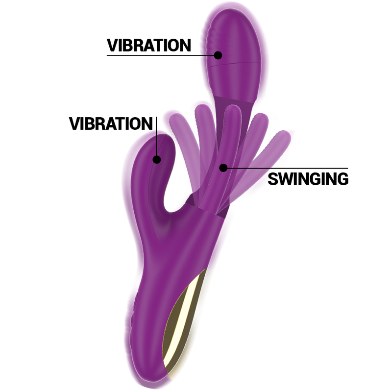 Vibratore multifunzione INTENSE APOLO viola con 7 vibrazioni e lingua oscillante, ricaricabile, per piacere e stimolazione.