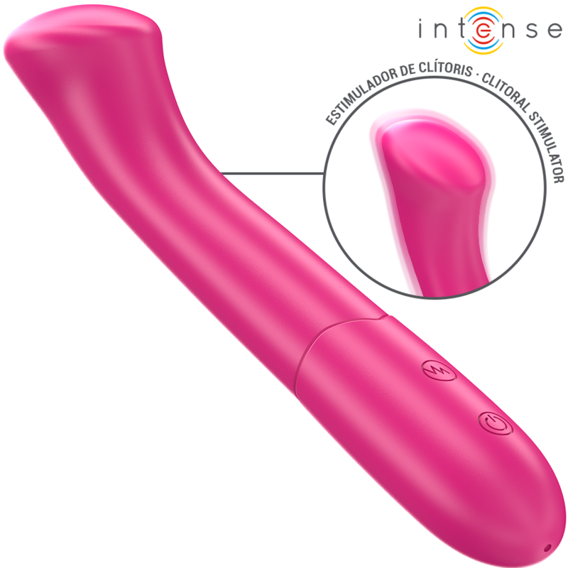 Vibratore INTENSE PATY da 19 cm, modello flessibile con 10 modalità di vibrazione, colore rosa, prodotto INTENSE FUN.