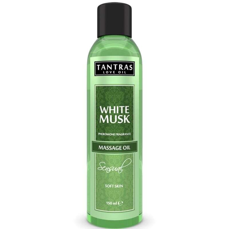 Olio intimo Tantras Love di Intimateline, muschio bianco, flacone da 150 ml, ideale per cura e benessere intimo.