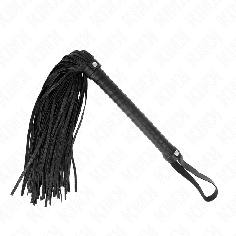 Frusta KINK con manico nero strutturato, lunga 48,5 cm, in tessuto resistente, marca KINK IMPACT & TOUCH.