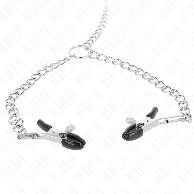 Morsetti per capezzoli KINK NIPPLE GRIP con quattro catene da 32 cm e catene di 14 cm, in acciaio inox, visibile in immagine