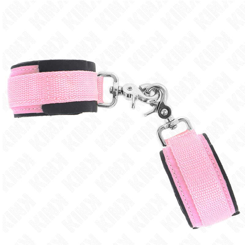 Polsiera regolabile KINK in neoprene rosa, cinturino per restrizioni con lunghezza regolabile da 22 a 34 cm.