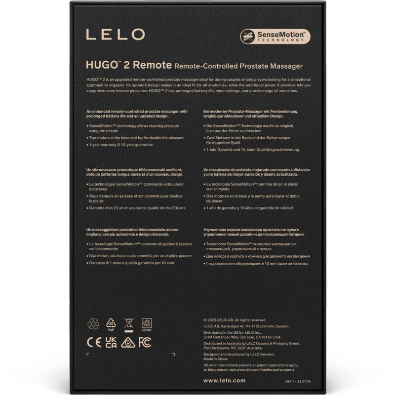 Massaggiatore prostatico LELO Hugo 2 verde con telecomando, design elegante e funzionale, visibile in primo piano.