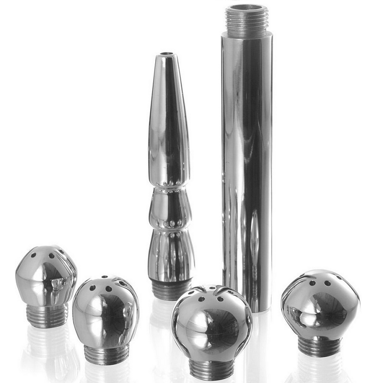 Set di 5 strumenti di pulizia vaginale e anale METAL HARD in metallo, con design professionale e pratico.