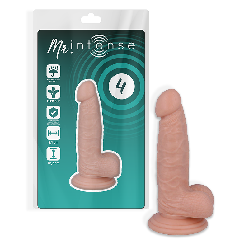 Pené realistico MR INTENSE, lunghezza 16,2 cm e diametro 3,1 cm, con superficie dettagliata e design anatomico.