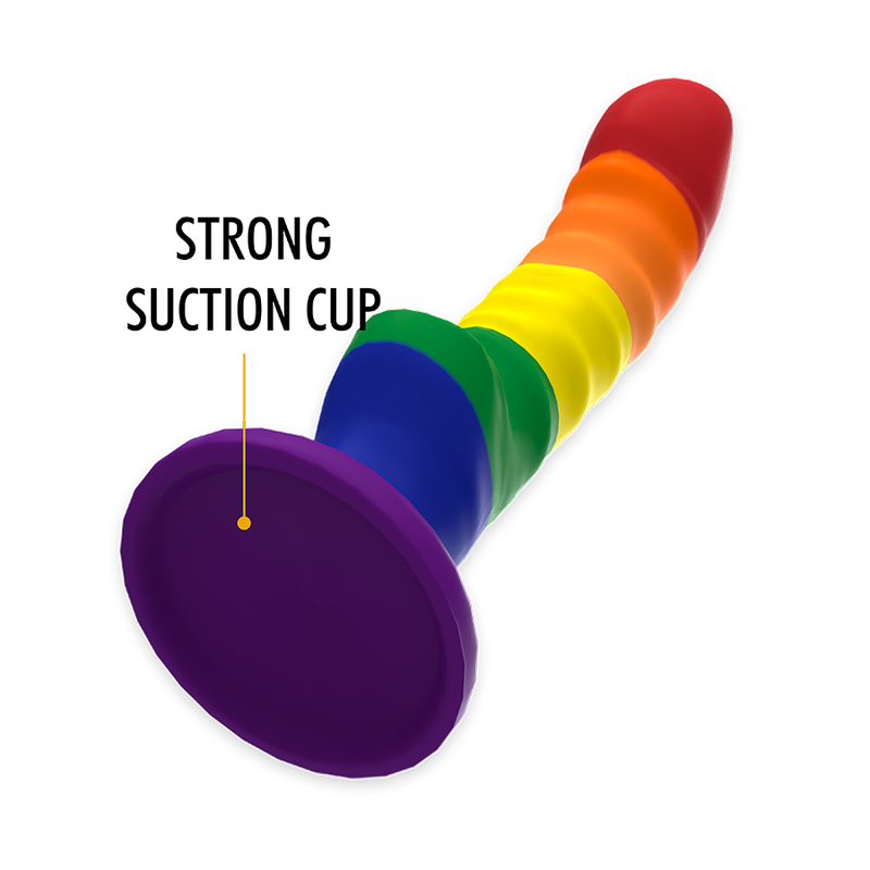 Dildo Mythology Il Suo Colby Pride di Mythology Fantasy Dildo, dettagli realistici e design colorato, visibile in immagine.