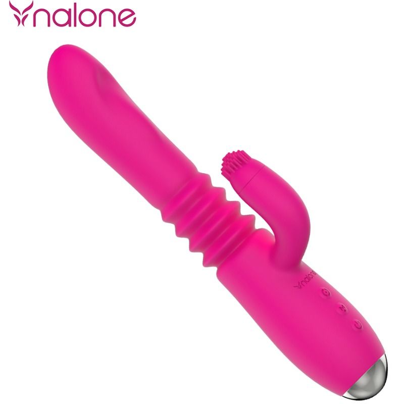 Vibratore Nalone Up & Down e Rabbit con rotazione, design elegante, dettagli realistici e funzioni di stimolazione variabile