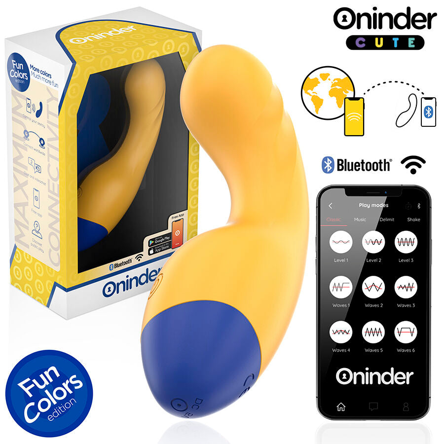 Vibratore Punto G ONINDER CUTE Love Buddy Master con design compatto e app gratuita, ideale per stimolazione piacevole e discreta.