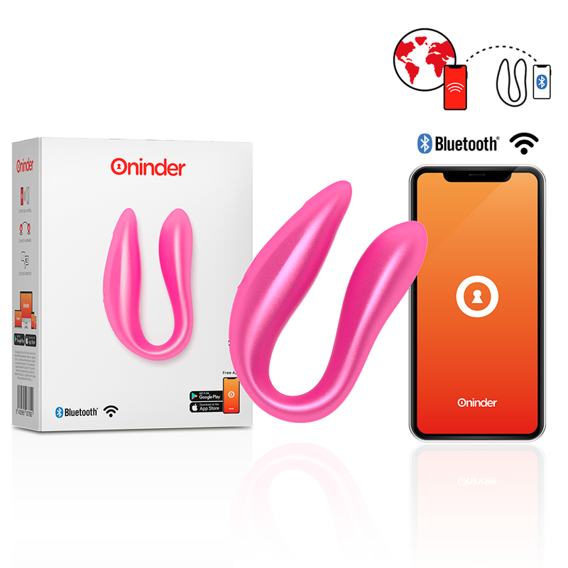 Stimolatore del punto G e clitoride ONINDER Lisboa nero, con controllo tramite app gratuita, immagine del prodotto nero.