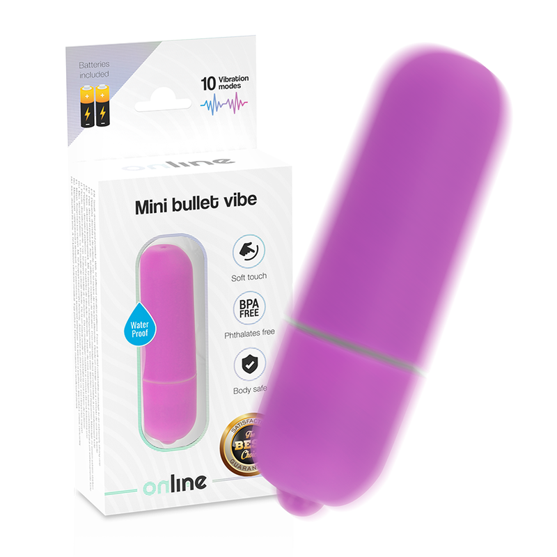 Mini proiettore vibrante ONLINE di colore lilla, compatto e portatile per proiezioni luminose e vivaci