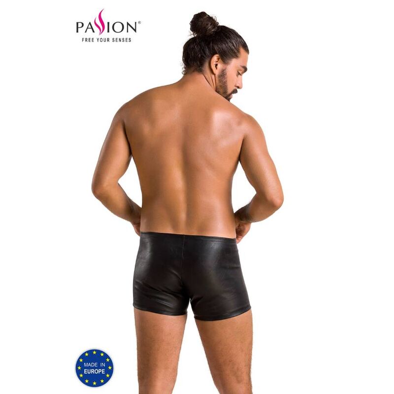 Boxer uomo nero opaco PASSION MEN modello corto taglie L/XL, tessuto morbido e confortevole, vista frontale.