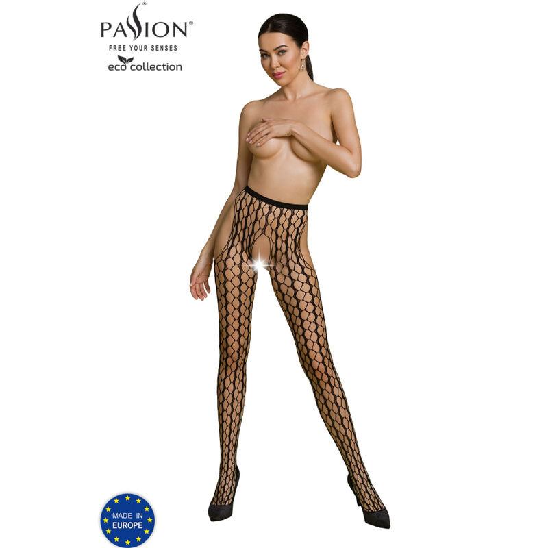 Bodystocking rosso Passion ECO S007 di Passion Woman Garter & Stock, dettaglio tessuto e design elegante.