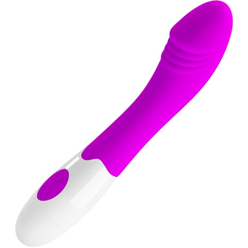 Vibratore Elementale Pretty Love viola con 30 modalità di vibrazione, design ergonomico e dettagli colorati.