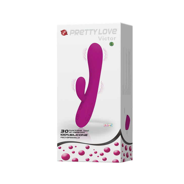 Vibratore intelligente Pretty Love Victor con stimolatore clitoride, design elegante e dettagli di alta qualità.