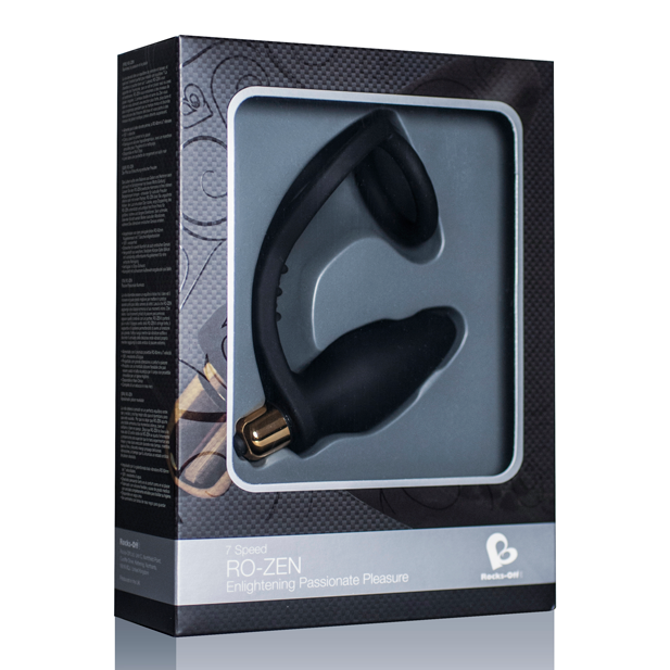 Stimolatore prostatico ROCKS-OFF RO-ZEN 7V con design ergonomico e superficie liscia, ideale per piacere e stimolazione.