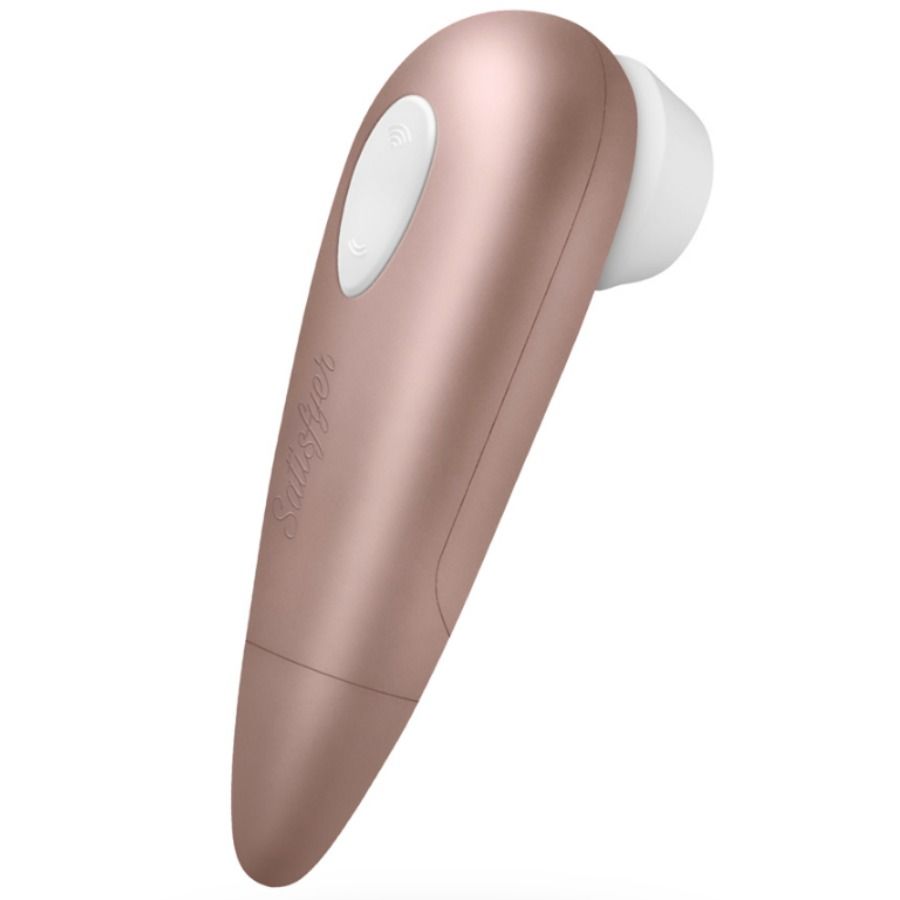 Dispositivo SATISFYER AIR PULSE di prossima generazione, appare in primo piano, con design compatto e moderno.