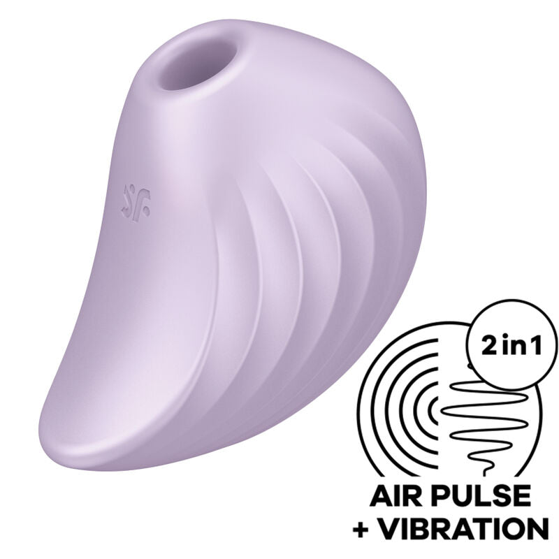 Stimolatore e vibratore Pearl Diver SATISFYER AIR PULSE, dispositivo verde con design ergonomico e funzioni di stimolazione.