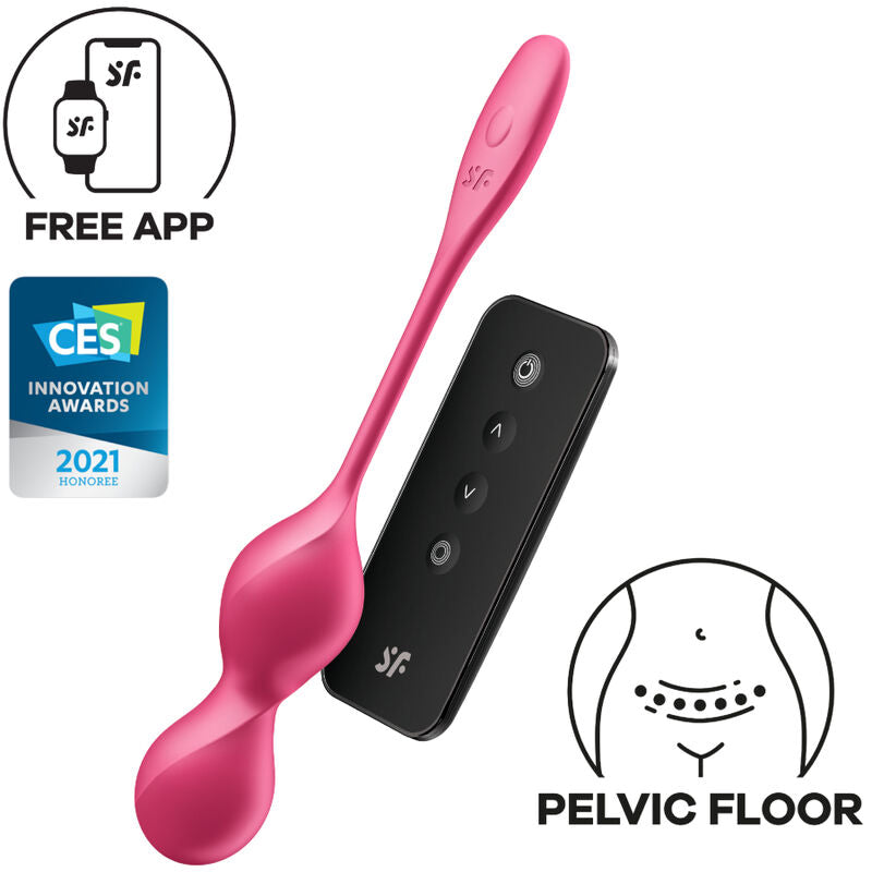 Sfere Kegel vibranti SATISFYER LOVE BIRDS 2 con app gratuita, giocattolo erotico per esercizi di muscoli pelvici.