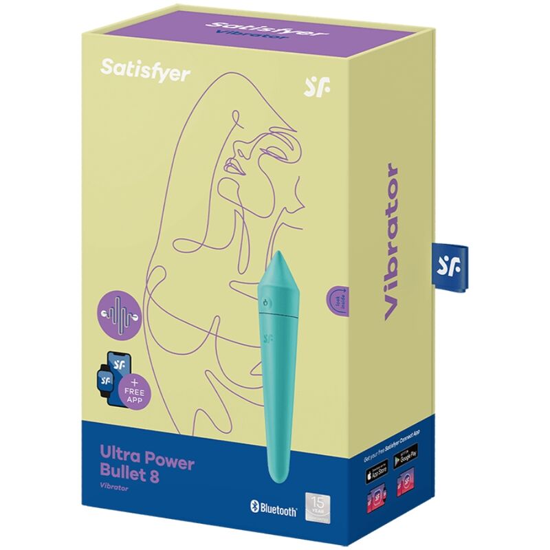 Piccolo vibratore SATISFYER Ultra Power Bullet 8 color turchese, compatto e potente, brand SATISFYER CONNECT.