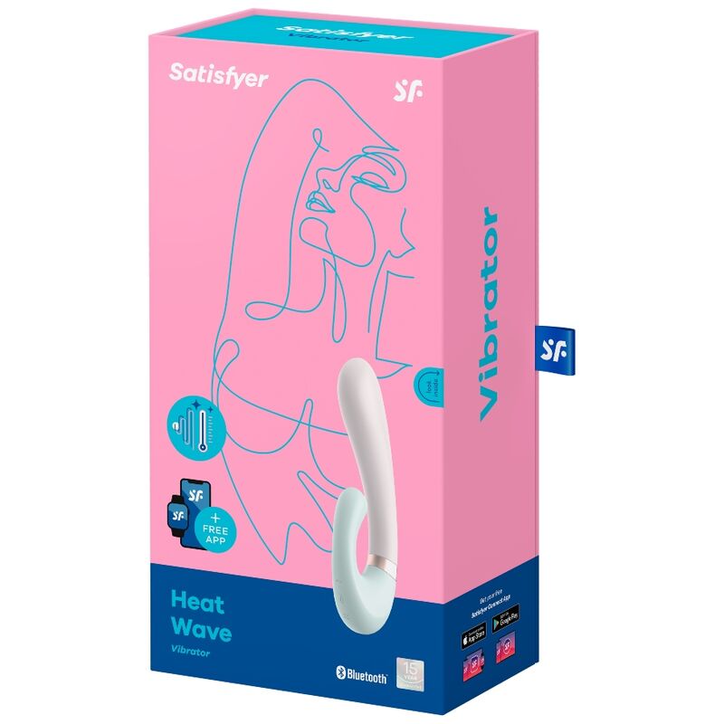 Vibratore Satisfyer Heat Wave rosa della linea Satisfyer Connect, con design ergonomico e funzione riscaldante.
