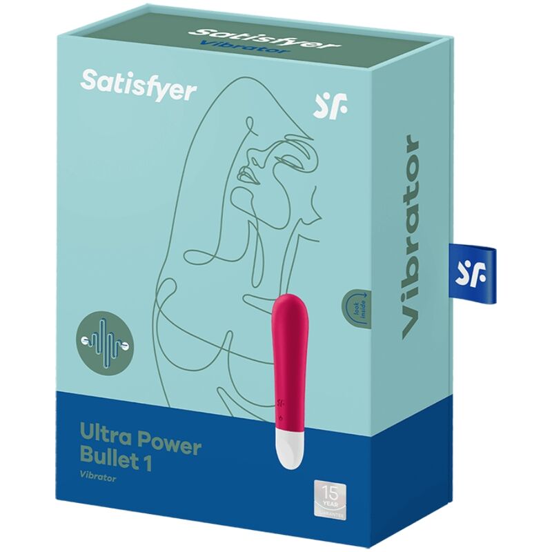 Vibratore SATISFYER Bullet Ultra Power 1 rosso, compatto e potente, con design ergonomico e superficie liscia in rosso brillante.