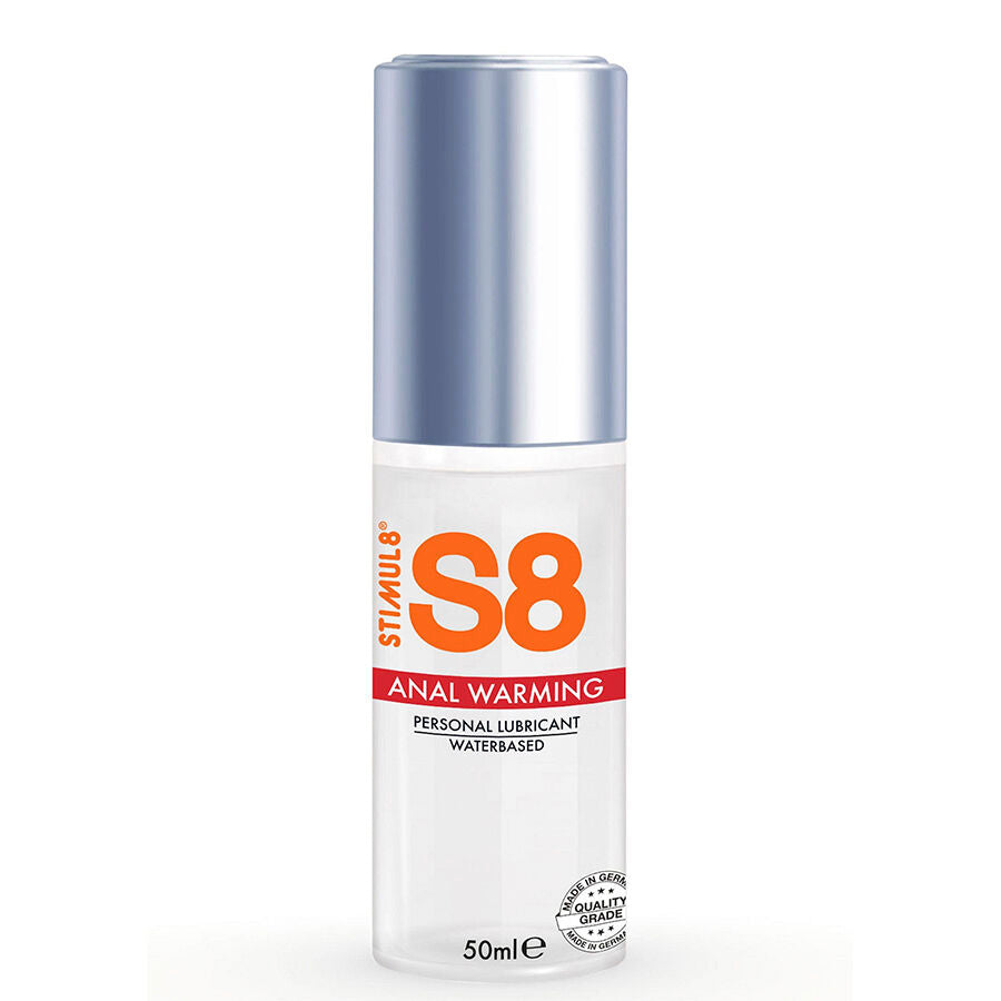 Lubrificante anale STIMUL8 S8 effetto calore, 50 ml, gel lubrificante per piacere e comfort durante l'uso.