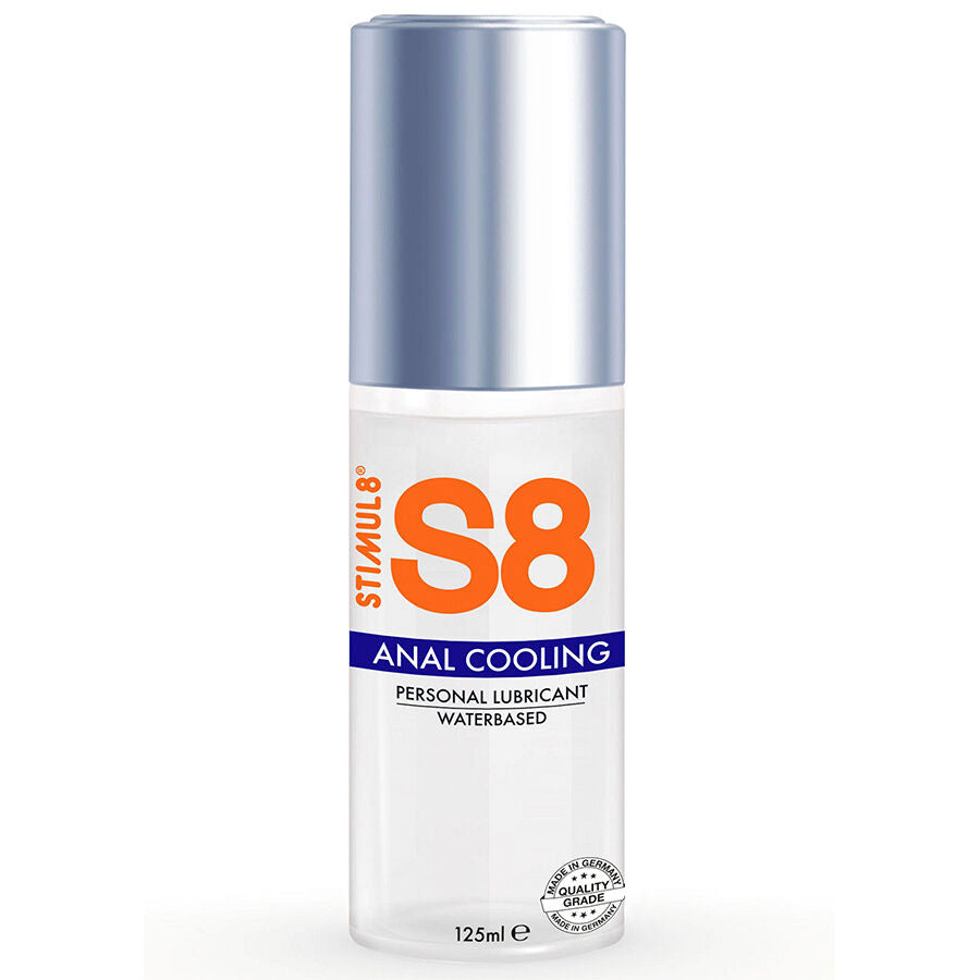 Lubrificante anale STIMUL8 S8 effetto freddo, 125 ml, con formula lubrificante di alta qualità per uso intimo e comfort.