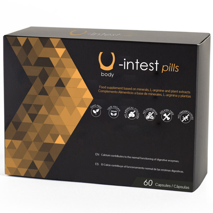 Capsule U-intest 500 Cosmetics per prevenire le emorroidi, confezione da 60 capsule, con ingredienti naturali per il benessere intestinale