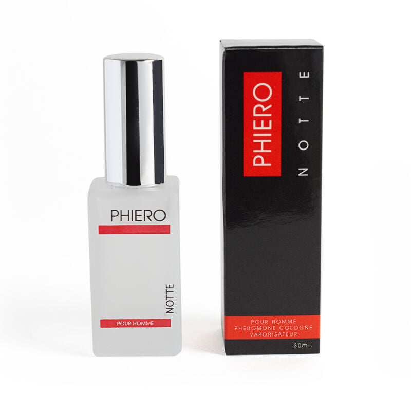 Profumo da uomo 500 Cosmetics Phiero Notte con feromoni, flacone elegante e design sofisticato.