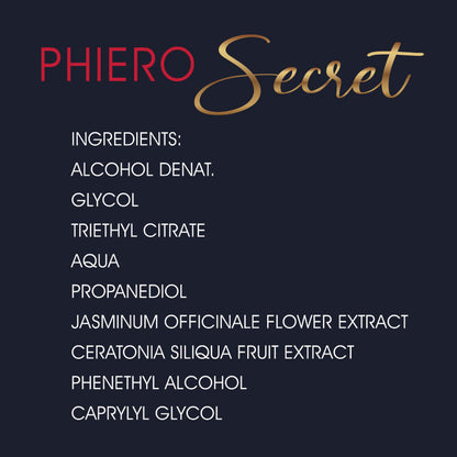 Flacone da 15 ml di Phiero Secret di 500 Cosmetics, combinazione naturale di ormoni sessuali femminili, senza profumo.