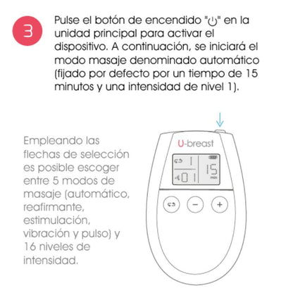 Dispositivo di elettrostimolazione per l’aumento del seno, marca 500 Cosmetics, mostrato in primo piano.