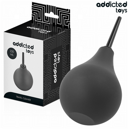 Detergente anale da viaggio ADDICTED TOYS, formato L da 220 ml, bottiglia con etichetta colorata e tappo a vite.