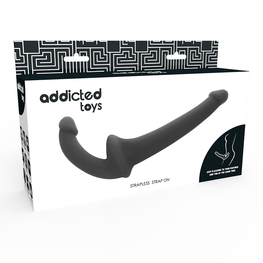 Dildo nero ADDICTED TOYS con RNA S senza sottomissione, dettagli realistici e superficie liscia, per uso personale e intimo.