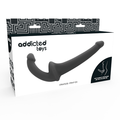 Dildo nero ADDICTED TOYS con RNA S senza sottomissione, dettagli realistici e superficie liscia, per uso personale e intimo.