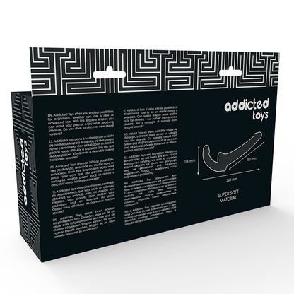 Dildo nero ADDICTED TOYS con RNA S senza sottomissione, realistico e dettagliato, per uso erotico e stimolante.