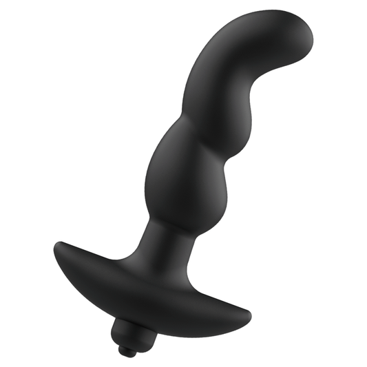 Massaggiatore anale nero ADDICTED TOYS con vibrazione, modello 2, mostrato in immagine, con design ergonomico e dettagli realistici.