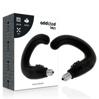 Massaggiatore anale nero ADDICTED TOYS, silicone, design ergonomico, superficie liscia e dettagliata per piacere e comfort.