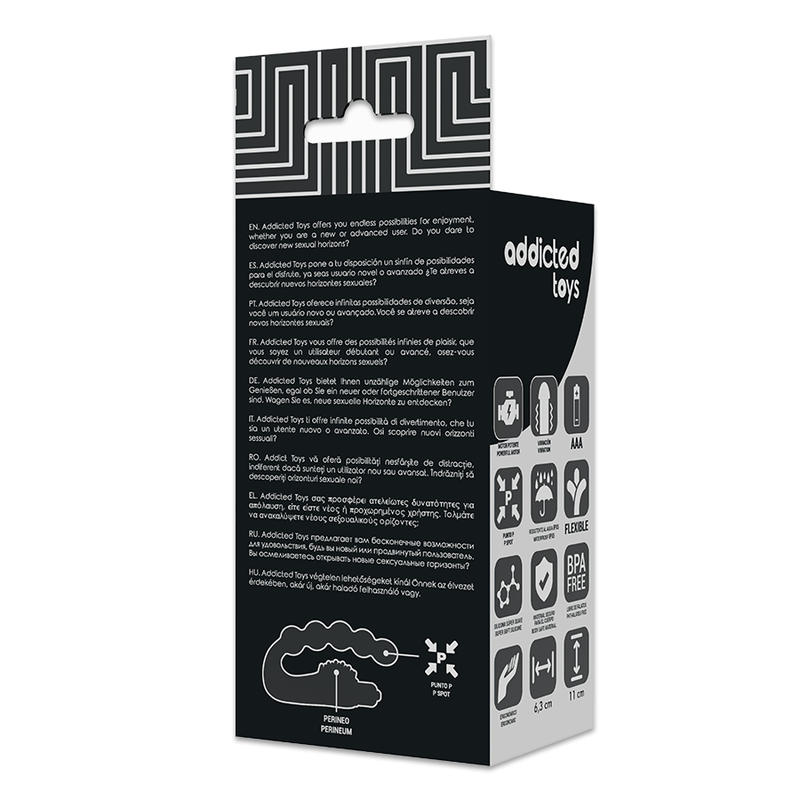 Massaggiatore anale prostatico con vibrazione ADDICTED TOYS, design ergonomico e superficie liscia per uso intimo.