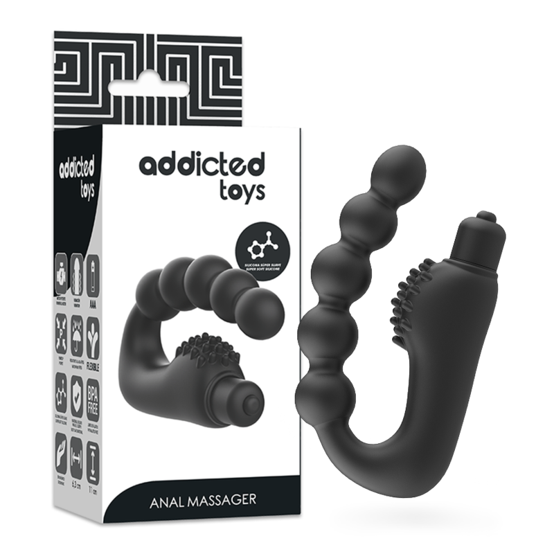 Massaggiatore anale prostatico ADDICTED TOYS con vibrazione, design ergonomico, superficie liscia, ideale per stimolazione prostatica.