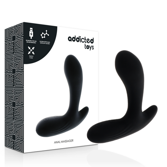 Massaggiatore anale nero di ADDICTED TOYS con vibrazione, progettato per il piacere e il comfort.