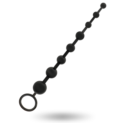 Perline anali nere di 29 cm di ADDICTED TOYS, giocattolo sessuale in silicone con superficie testurizzata.