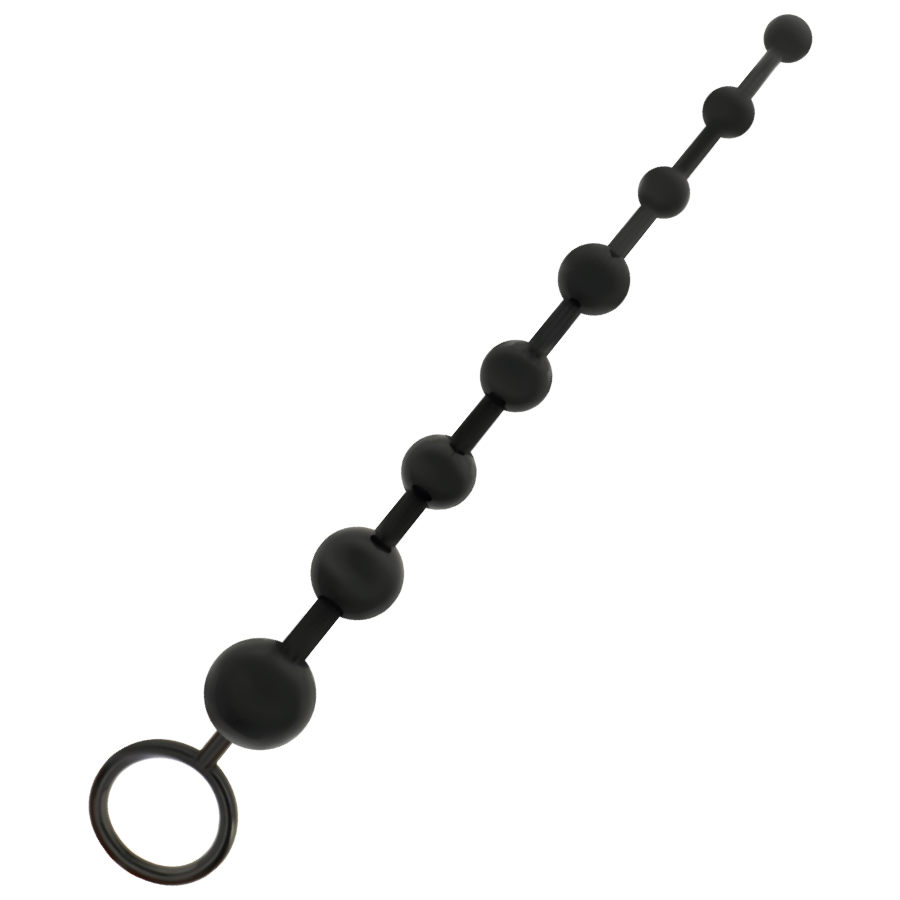 Perline anali nere di ADDICTED TOYS, dildo lungo 29 cm con superfice testurizzata, realistico e dettagliato.