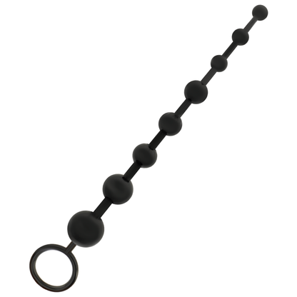 Perline anali nere di ADDICTED TOYS, dildo lungo 29 cm con superfice testurizzata, realistico e dettagliato.