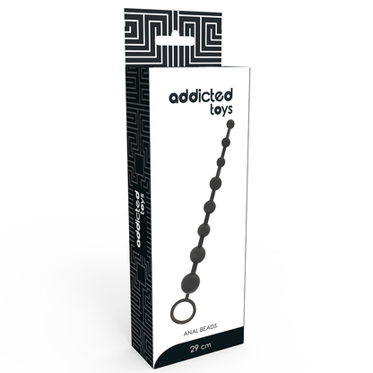 Perline anali nero di ADDICTED TOYS, oggetto di circa 29 cm, con superficie liscia e design realistico per uso anale.