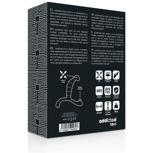 Inserto anale nero ADDICTED TOYS per piacere prostatico, con superficie liscia e design ergonomico.