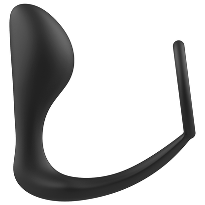 Plug anale con anello in silicone nero di ADDICTED TOYS, morbido e sicuro, ideale per il piacere anale e il comfort.