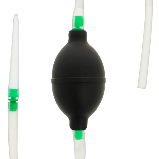 Set di clistere nero della linea ADDICTED TOYS, accessori per uso personale, visibile con dettagli in plastica e tubo flessibile.
